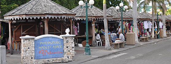 shopping area on St. Maarten